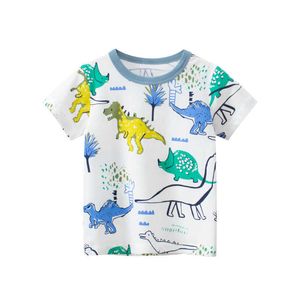 T-shirty 2-8t Summer Dinosaur Boys T Shirt Toddler Kid Boys Ubrania Krótkie rękawie Bawełna bawełniana koszulka koszulka koszulka AA230330