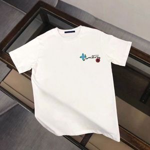 2023 Yaz Yeni Kısa Kollu T-Shirt Çift İplik Kumaş T-Shirt Baskılı Kadın Yuvarlak Boyun Sweatshirt Polo