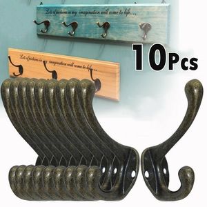 Hooks Rails 10st Bronze Retro Cast Iron Old Style Industrial Vintage Rustic Coat Easy Install med skruvhål 230331