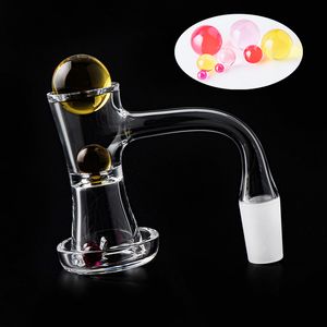 Smoke Full Weld Beveled Edge Hourglass Terp Slurper Quartz Banger Nails With Marble Beads And Ruby Pearl Suitfor Glass Bongs