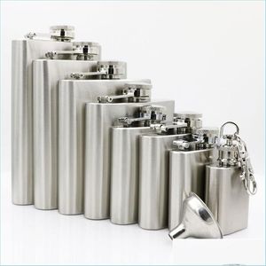 Hip Flasks Portable Whisky Stainless Steel Flask Stoup 1Oz 2 Oz 3Oz 4Oz 5Oz 6Oz 7Oz 8Oz Liquor Wine Pot Drop Delivery Home Garden Ki Dhjyt