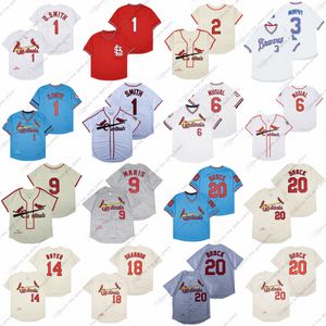 Barry Lou Brock Baseball koszulki Ozzie Smith Rob Murphy Stan Musial Roger Maris Ken Boyer Mike Shannon Mark McGwir Orlando Cepeda Bob Gibson Willie McGee Piscotty