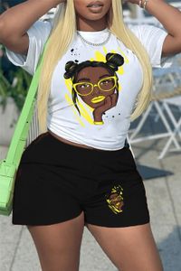 Tasarımcı Yaz Kıyafetleri Kadın Trailsits Artı Boyut 3xl 4xl 5xl İki Parça Setleri Kısa Kol Beyaz T-Shirt ve Şort Spor Giyim Jogger Suits Toptan Kıyafetler 9636