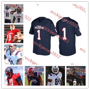 N'Kosi Perry Jaleel McRae FAU Owls Football Jersey Malcolm Lamar Morven Joseph Michael Johnson Jr. Keem Green Justice Cross Florida Atlantic Owls Jerseys Custom Mens