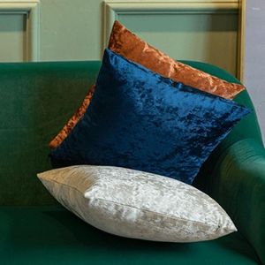 Kuddefodral 1pc fast färg Kasta mjuk sammet dekorativt fyrkantigt hem soffa kudde täckning med dolda dragkedja hushållsmaterial