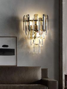 Vägglampor kristall för vardagsrum hall hall loft el inomhus hem lyxdekor modern guld ledande sconce belysning fixtur