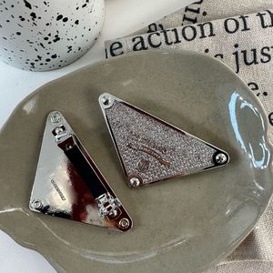 Big Triangle Letter Hair Clip with Stamp Women Crystal Letters Barrettes for Gift Party