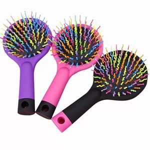 Heat Transfer Plastic Round Comb Brush Sundries Sublimation Blank Hair Brushes Exclusive Ultra-soft IntelliFlex Bristles Wholesale