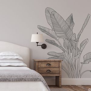 Wall Stickers Large Bird of Paradise Tropical Plant Wall Decal Geometric Flower Tree Wall Decal Children's Room Living Room Vinyl Decoration 230331