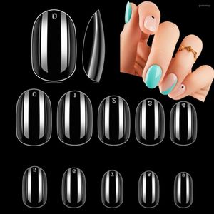 Falsche Nägel Makar500 Oval Tips Round Full Cover Clear Long Nail Art Acryl Short Fake Drop