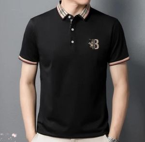 Lekka luksusowa koszula polo męskie koszulka z krótkim rękawem High End Polo Collar Męskie T-shirt haft haftowy