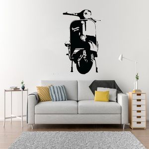 Adesivos de parede scooter papel de parede decoração de parede decoração para casa para sala quarto vinil arte mural reutilizável dw10958 2303331