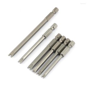 6Pcs U-Type 65 75 100mm Security Bit Set Tamper Proof Screwdriver Drill Screw Driver Bits Hex Shank Magnetic U Shaped