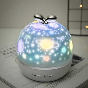 Nattlampor färgglad projektorlampa och nattljus 2 i 1 universum stjärnhimmel rotera led lampa blinkande stjärna barn baby present kraft USB p230331