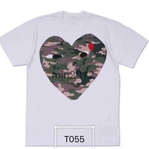 Men's T-shirts Fashion cotton twillt Designer Red Heart Casual tie dye shirts Des Badge Garcons High