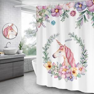 Unicorn Pattern Shower Curtain Waterproof Bathroom Curtains High Quality Polyester Bath Curtain for Home Decor240m