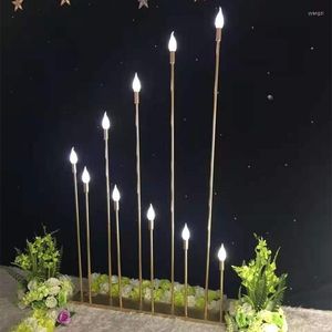 Candele 10 teste/5 teste in metallo Candelabra tavolo da matrimonio elettrico Candelabro di piombo per arredamento per la casa