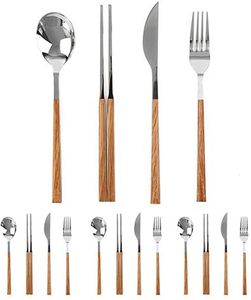 Учебная посуда наборы 16 штук имитации деревянные посуды, набор корейских пищевых вилок ложки палочки для палочки для палочки деревянная посуда набор 230331