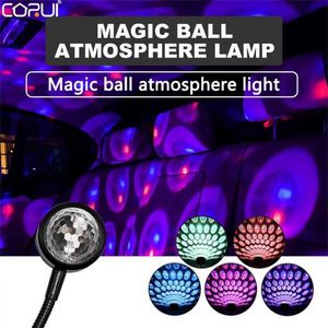 Night Lights CORUI Mini LED Night Light USB Disco Party Ball Light RGB Voice Control Projection Lamp Multi-Color Car Stage Decorations Lamp P230331