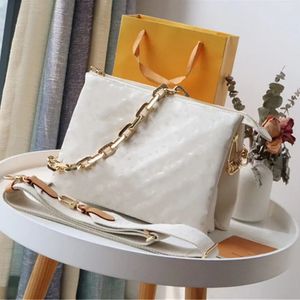 Designer-Luxustaschen White Coussin pm Gold Chain Umhängetasche mit verstellbaren Trägern Schulter Handtaschen Messager Bag Leder M20761 Business Bag Muttertagsgeschenk