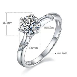 Anéis de designer anel de trevo anel de moissanite anel de amor por atacado anel de casamento anéis de moda para mulheres anel de noivado anel de ouro presente do dia dos namorados M08A 5A com caixa