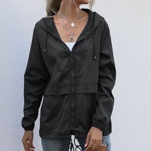 Womens Raincoat Waterproof Windbreaker Lightweight Hooded Outdoor Windproof Coats Fashionable Color Block Jacket 2303313