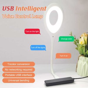 Night Lights Voice Control USB Direct Plug Portable Lamp Led Desk Lamp Eye Protection Study Reading Night Light Table Dormitory Bedside Lamp P230331