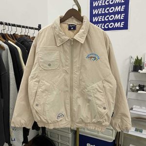 Autumn and Winter 2022 Ny FGSS Fashion Japanese Work Clothes Multi Pocket Panel Shark Brodery Thicked Jacket Bomullsskjorta