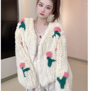 Futra damska sztuczna płaszcz zimowe ubrania kobiety Koreańska kurtka mody kurtka krótka blaty luksusowa marka odzieży designerskiej