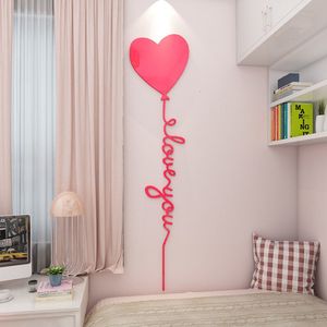 ملصقات الجدار البالون الإبداعي 3D جدار شارات الفتاة غرفة نوم خلفية الديكور