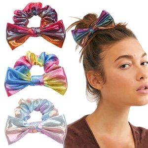 Scrunchies Kids Glitter Laser Ponytail Hair Holder Dovetail Bow Headband Hair Accessories Girls Hairband Elastic Hair Ties Ropes Headwear Hair Accessories BC550