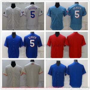 College Baseball Wears Jerseys Stitched 5Seager Slap All Stitched Number Name Away Breathable Sport Sale High Quality