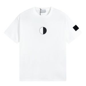 メンズ Tシャツ コンパスバッジプリント半袖カップル夏ルーズラウンドネックジョーカー Tシャツ W650 #