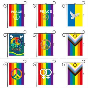 Bandiera da giardino arcobaleno verticale bifacciale Gay Pride Lesbica LGBT Pansessuale Bandiera da giardino Decorazione esterna 30x45 cm