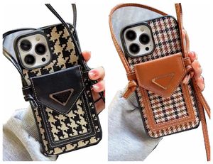 Wallet Phone Cases für iPhone 14 Pro Max Hülle Leder 13 12 11 Schulter Designer Kartenhalter Geldtasche Rückseite für Iphone 13 Promax 12pro für Frauen