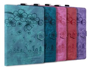 Мода сакура цветочный кожаный кошелек для таблеток для iPad Mini 5 4 3 2 1 Mini5 Retro Print Cherry милая прекрасная кошачья держатель Flip Cover Created Id Card Book Slot Book Girls Pouch