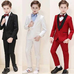 Ternos masculinos figurinos pretos para meninos brancos para menino 2023 crianças vermelhas blazers personalizados feitos de casamento formal roupas infantis roupas