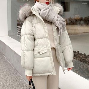 Damen-Trenchcoats, verdicken, warme Winterjacke, Harajuku, übergroße, lose Kapuzenpufferbrot-Damen-Baumwoll-Oberbekleidung
