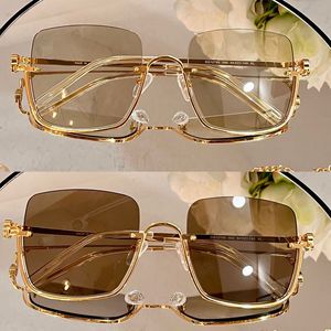 Designer Semi-Rimless sunglasses fashion luxury Sunglass UV resistant for women men eyeglasses 1279 letter Temple Style Beach shading glasses with case and chain