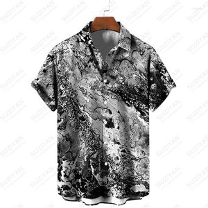 Mäns casual skjortor hawaiian försäljning standard-passform-sålda solid turn-down kit chic street formella orter