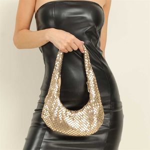 Hobo Handle Shining Bags Evening Clutch Silver Bag Luxury Designer Shoulder Purses and for Handbag Wedding Party