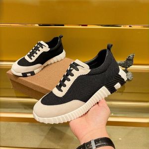 Fashion Men Famous Bouncing Dress Shoes Soft Bottom Running Sneakers Italy Classic Elastic Band Low Top Weave & Calfskin Breathable Design Casual Trainers Box EU 38-45