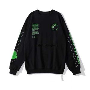 Moda lüks erkek ceketler sweatshirts beyaz kazak gömlek erkekler ok mektubu baskı siyah hoodies kadın klasik o yaka kazak gevşek ceket ceket e4g6