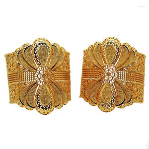 Pulseira liffly luxuosa de braceletes de cores de ouro para mulheres para mulheres no Oriente Médio Nigeriano Banges de jóias banhadas