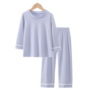 Pyjamas 2-18 år gamla flickor och pojkar Autumn Winter Pyjamas Miljövänlig dubbelsidig sammet rödblå mjuk barns varma pyjamas set 230331