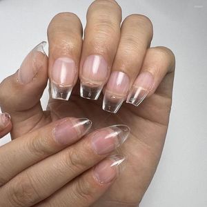 False Nails MyBormula XXS Coffin Almond Gel Mold Press em pontas de unhas para camas de tamanho de criança que trabalha com as mãos extenison half fatte