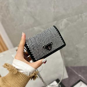 Diamond Women Shoulder Bag Crystal Handbags Summer Fashion Underarm Purses Luxury Totes Bling Nylon Quality Classic Shiny Handbag P2085