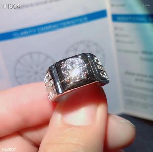 Cluster Rings KJJEAXCMY Boutique Jewelry 925 Sterling Silver 1.0 Moissan Diamond Men Ring In Shiny