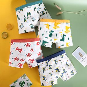 Mutandine 4 pzlotto Bambini Ragazzi Boxer Intimo Cartoon Pantaloncini per bambini Adolescenti Mutande di cotone Modello Dinosauri 230331