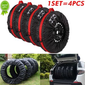 New 4Pcs Car Spare Tire Cover Case Oxford Cloth Wheel Tire Storage Bags Protective Cover For Trucks Camper Trailers
